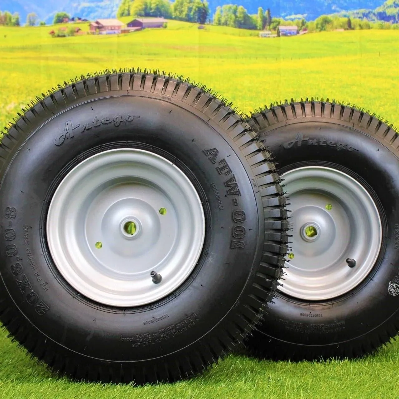 20x8.00-8 Tires with 8x7 Wheels 4 Ply for Lawn & Garden Mower Turf Tires (Set of 4) Husqvarna and Craftsman