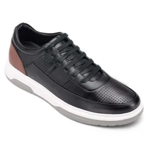 6 CM / 2.36 Inches - CMR CHAMARIPA Height Enhancing Shoes - Men's Shoes Make You Look Taller - Black Leather Casual Men Shoes Taller