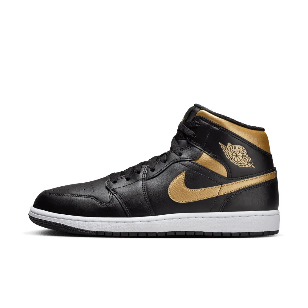 Air Jordan 1 Mid 'Black Metallic Gold'