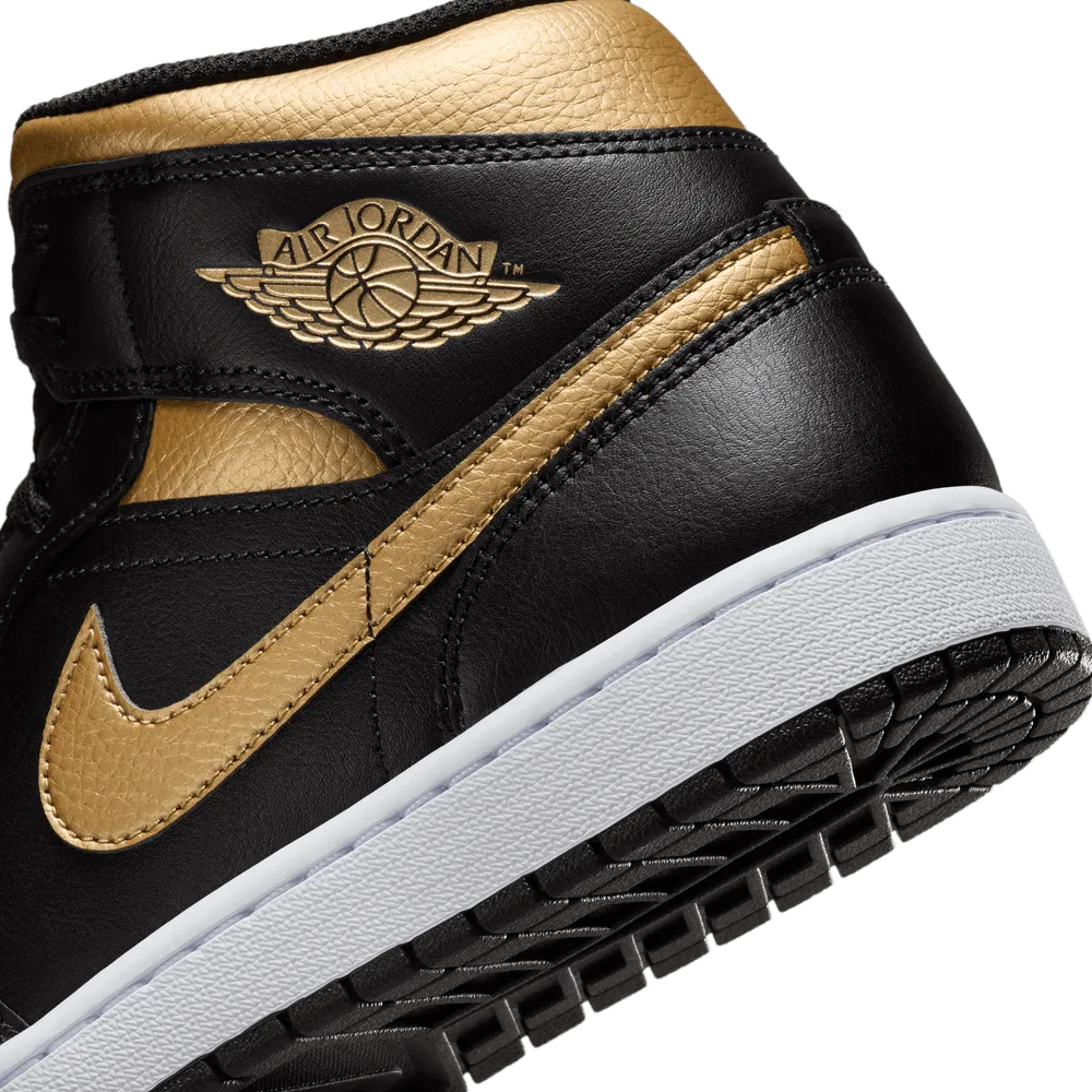 Air Jordan 1 Mid 'Black Metallic Gold'