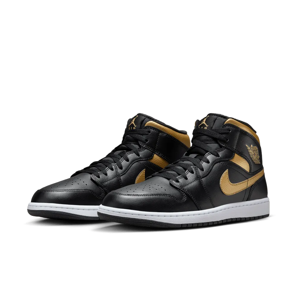 Air Jordan 1 Mid 'Black Metallic Gold'