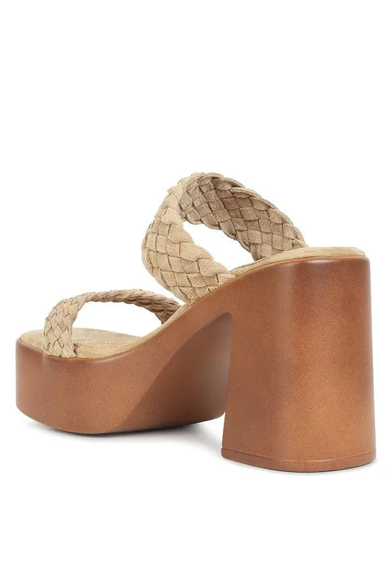 Beige Misaki Braided Detail Chunky Sandals