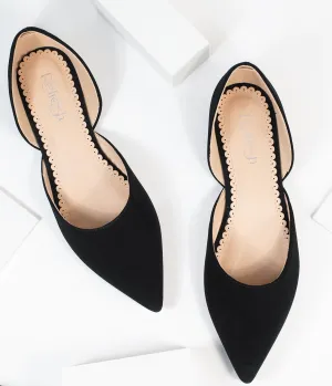 Black Suede Pointed Toe Flats