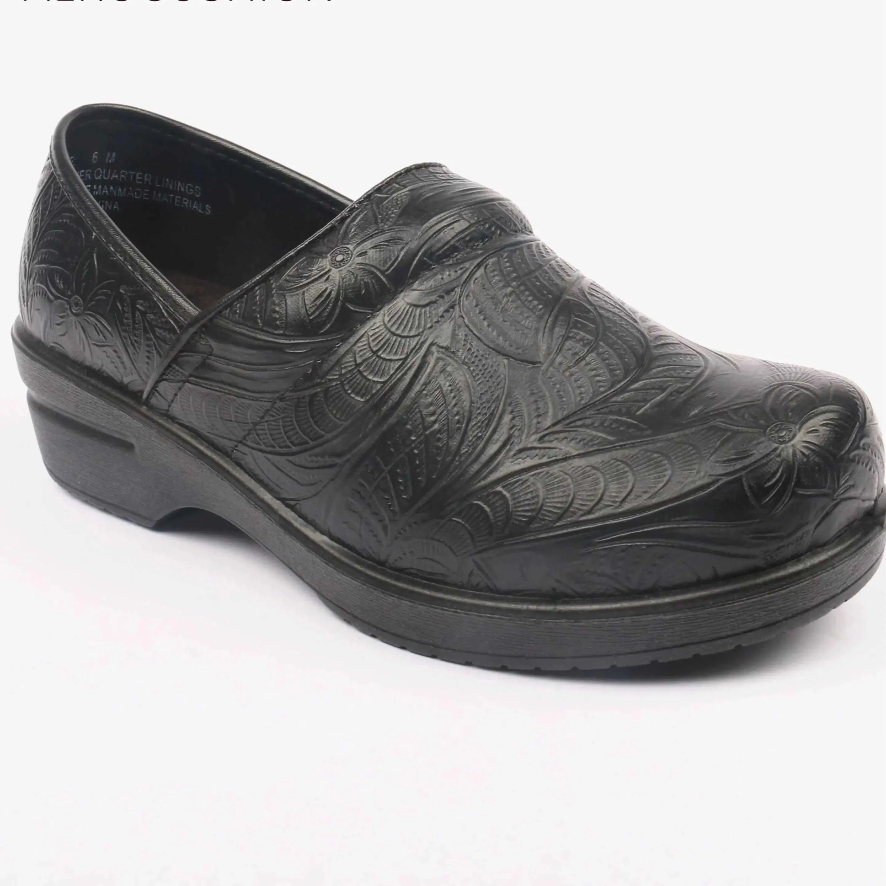 Black Tooled Nursing Clogs