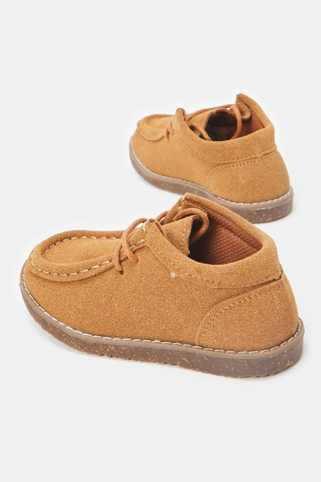 Boys Tan Apron Toe Loafers