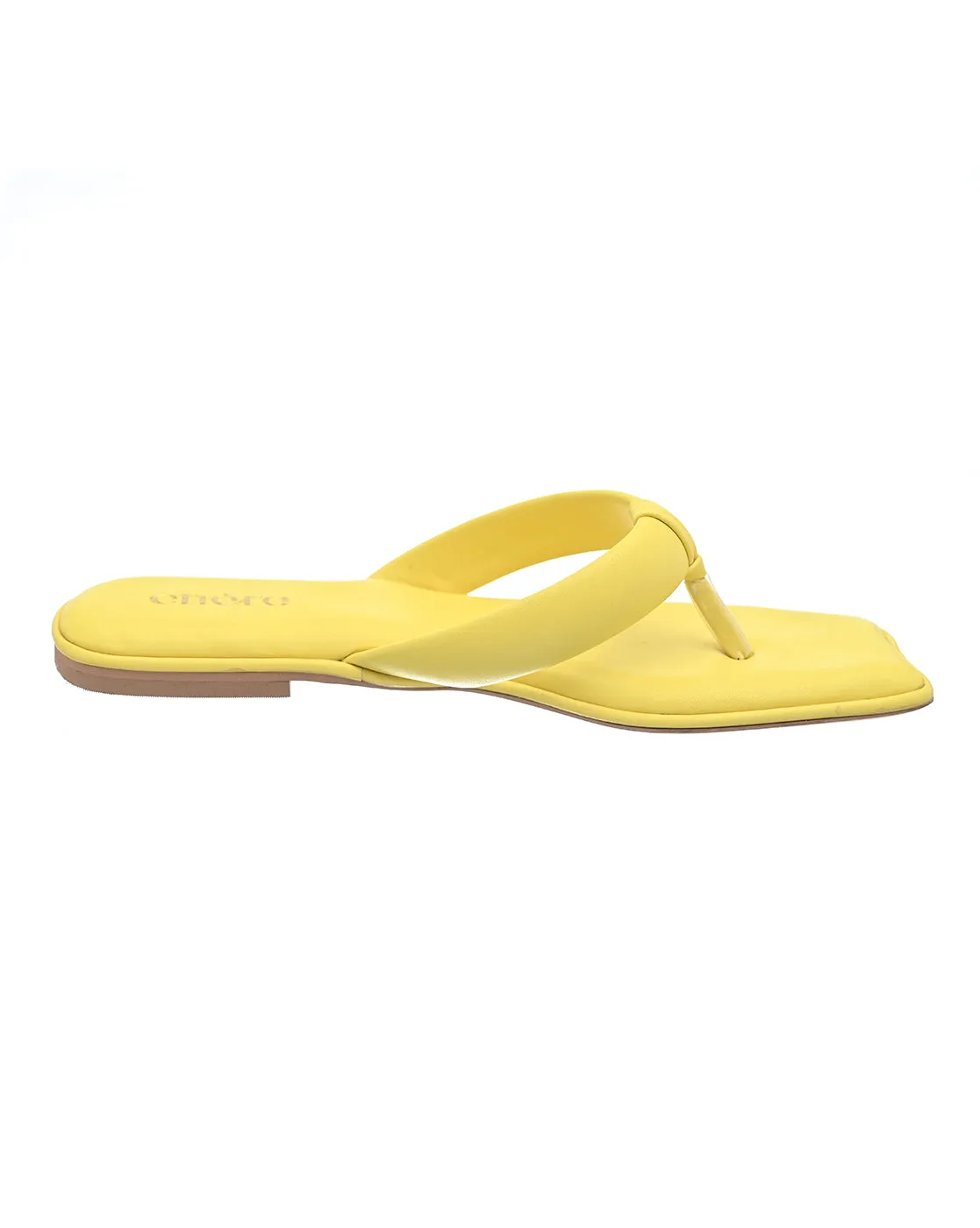 Bright Citrus Square Toe Flats for Women