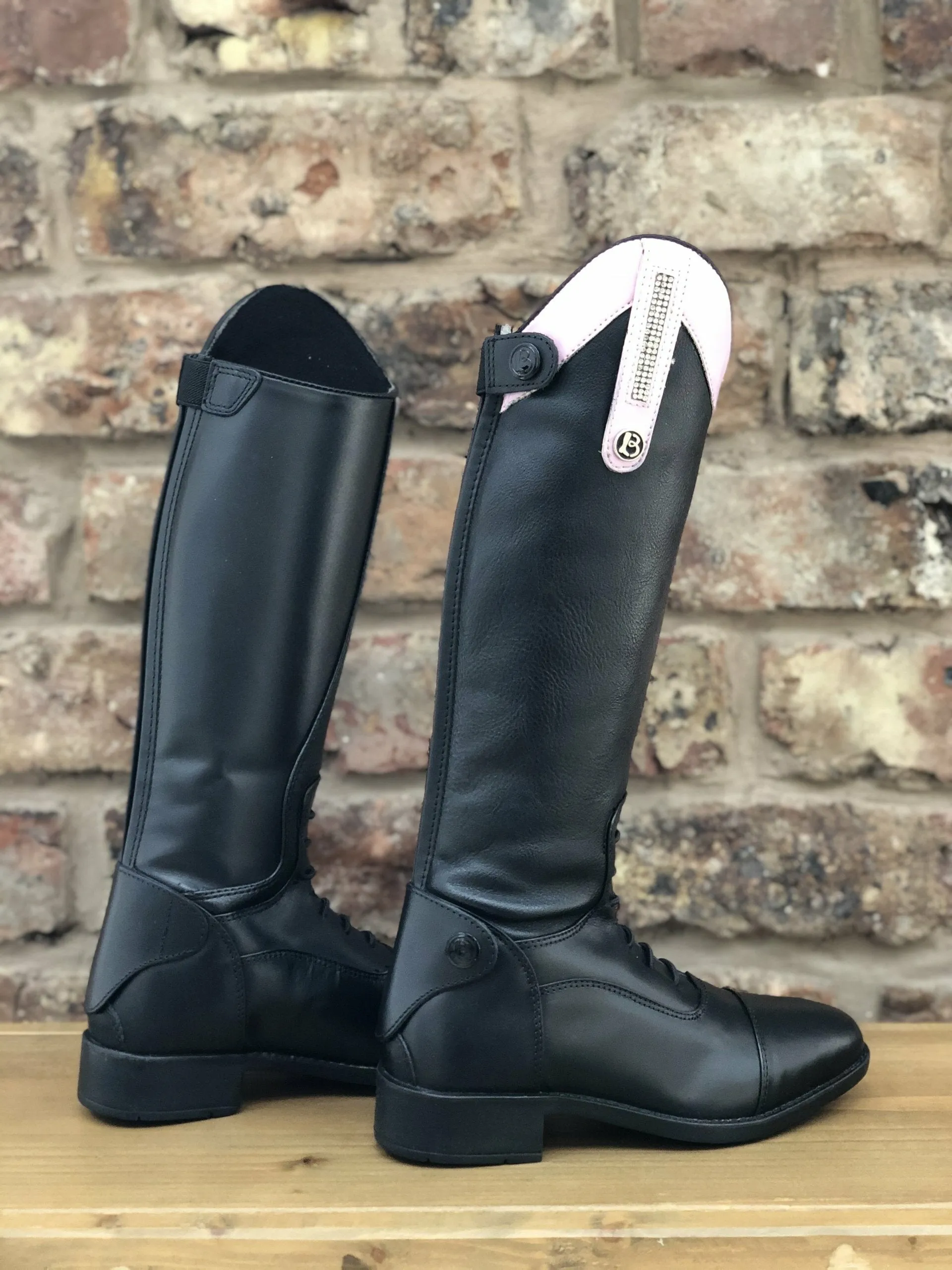 Brogini Girls Como Piccino Long Boots. Silver Top with diamante