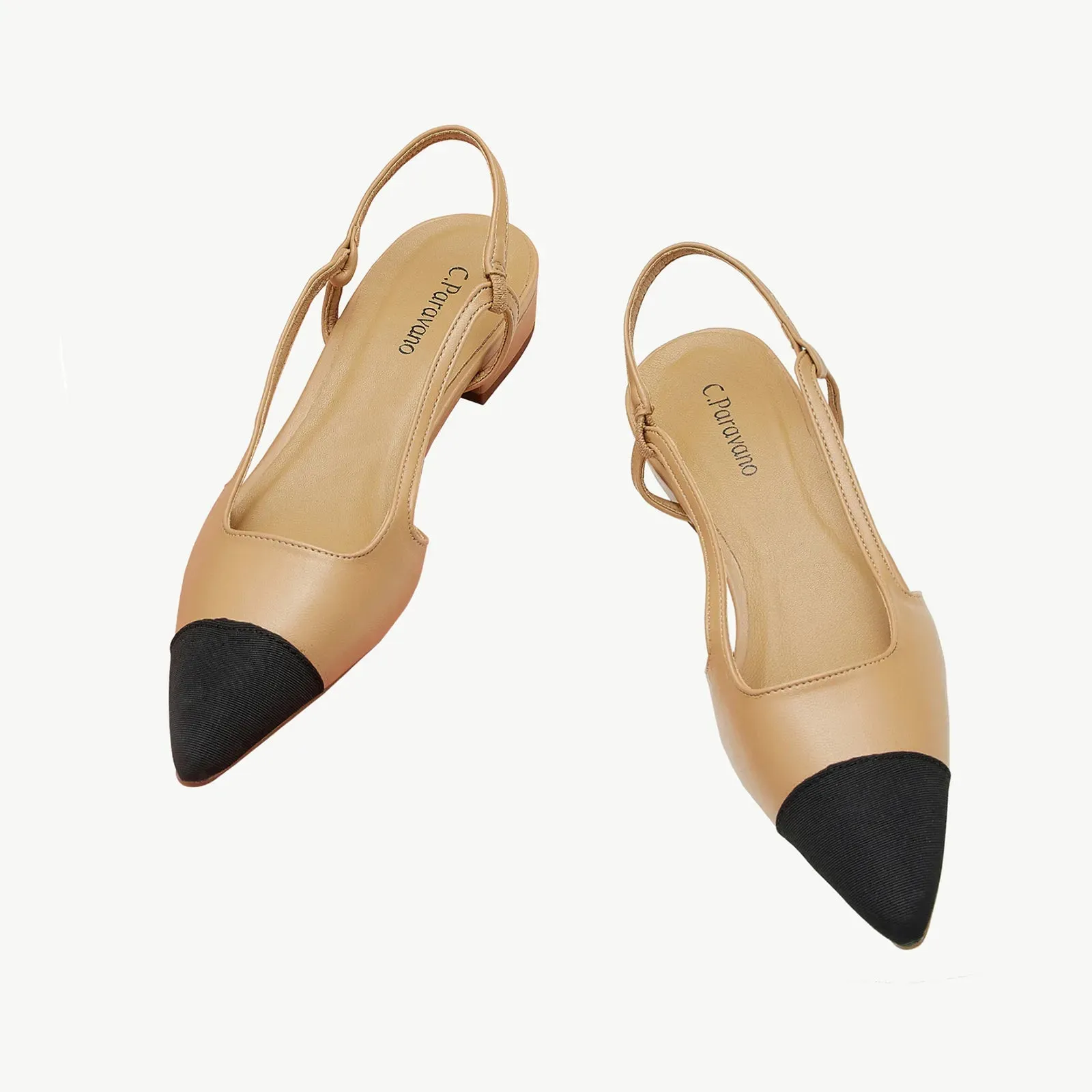 Cap-Toe Slingback Flats (Freya)