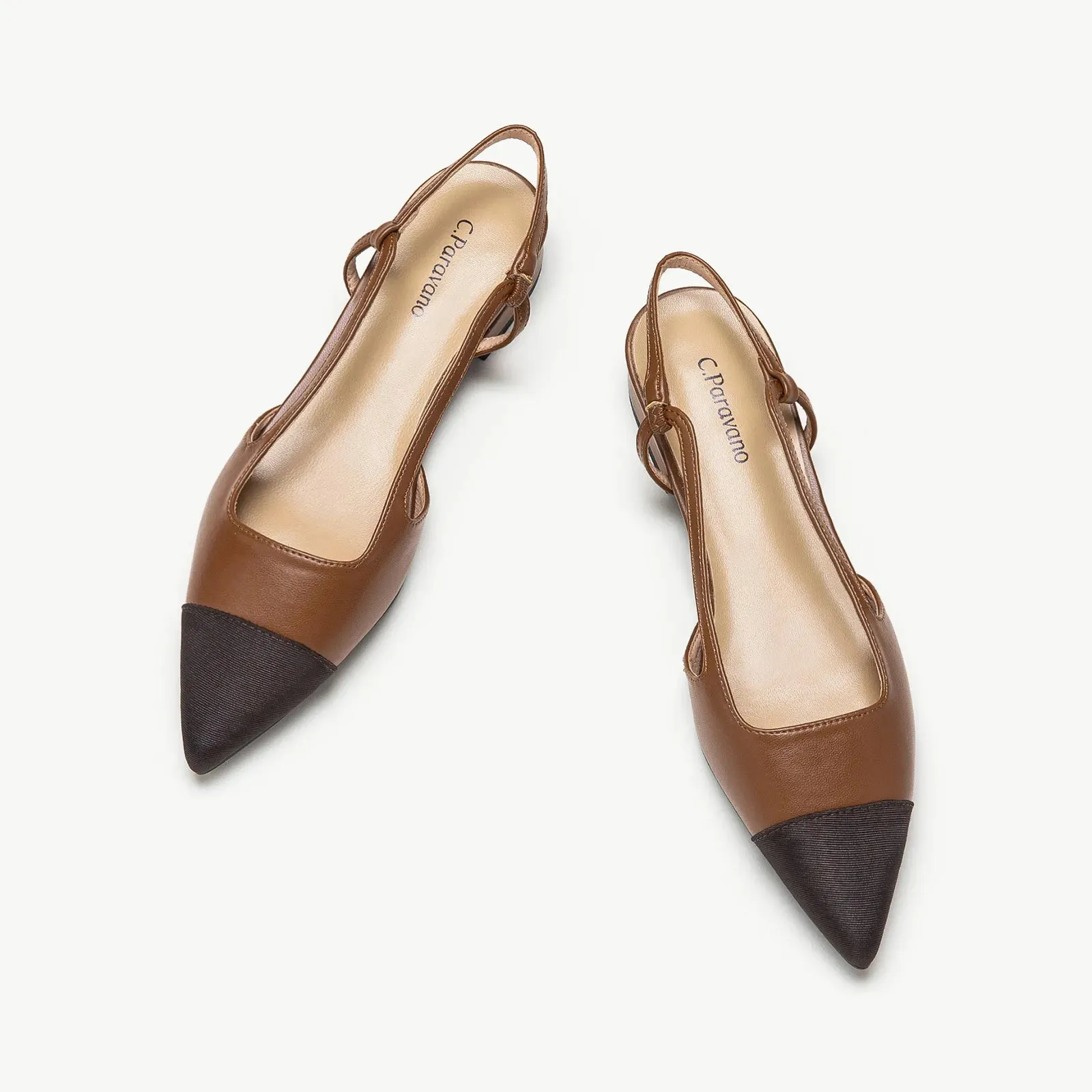 Cap-Toe Slingback Flats (Freya)