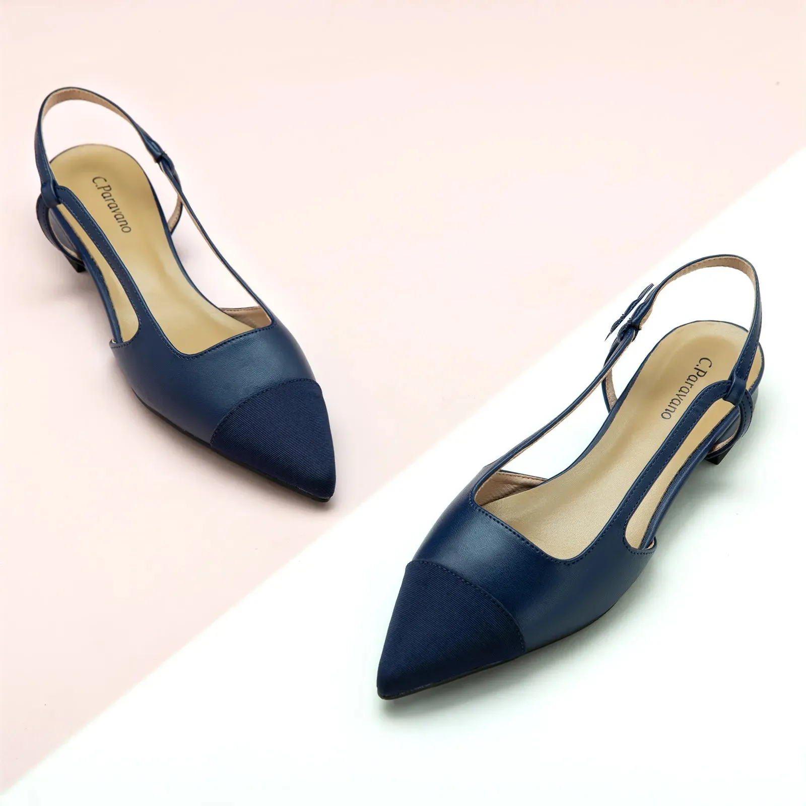 Cap-Toe Slingback Flats (Freya)