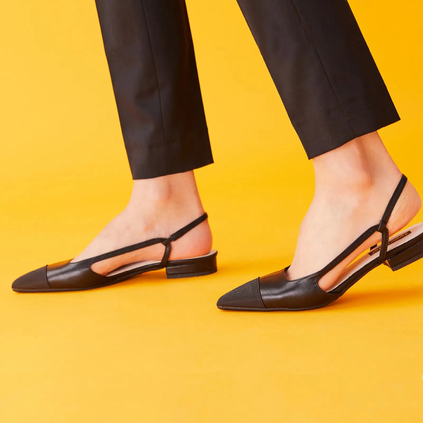 Cap-Toe Slingback Flats (Freya)