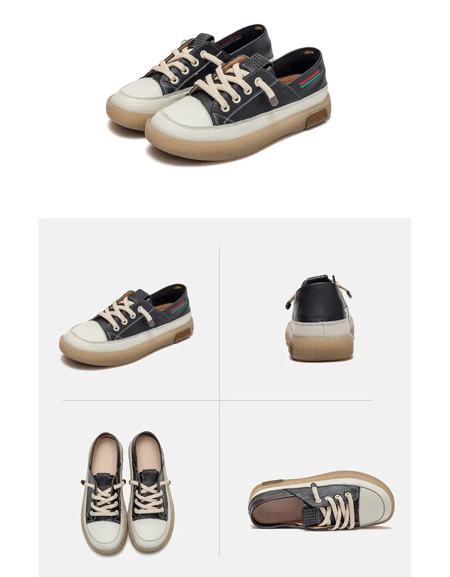 Comfortable Lace up Casual Leather Sneakers