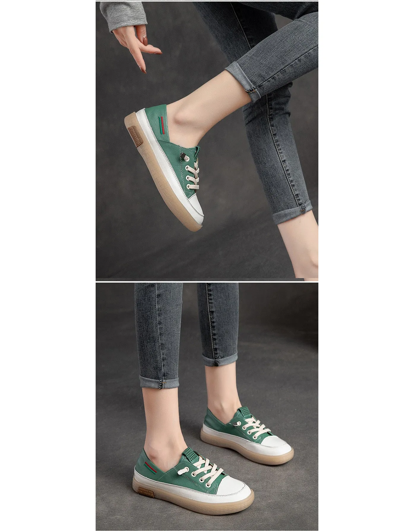 Comfortable Lace up Casual Leather Sneakers