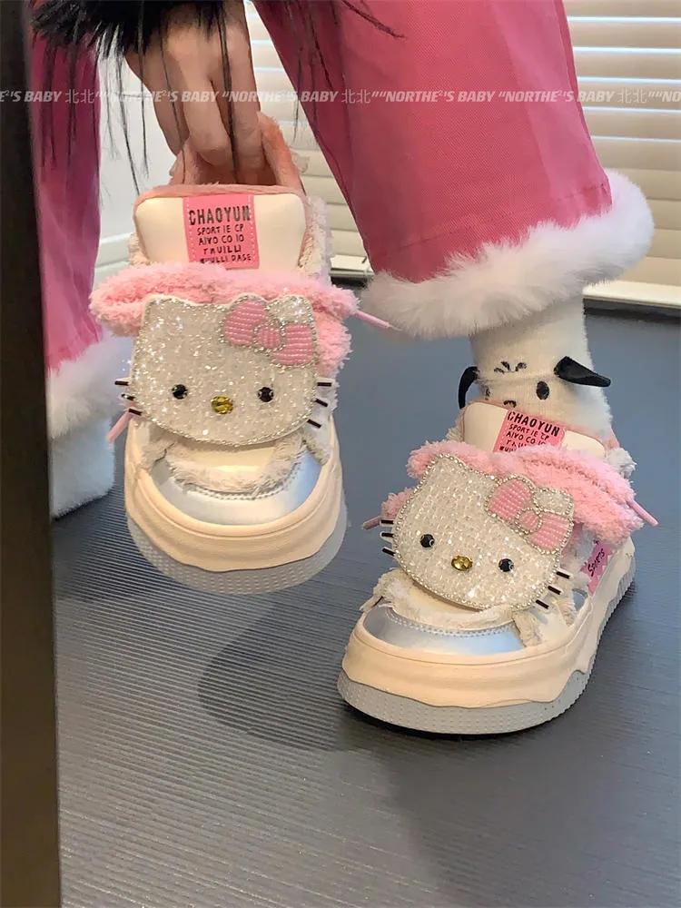 Hello Kitty velvet all-match cute warm sneakers