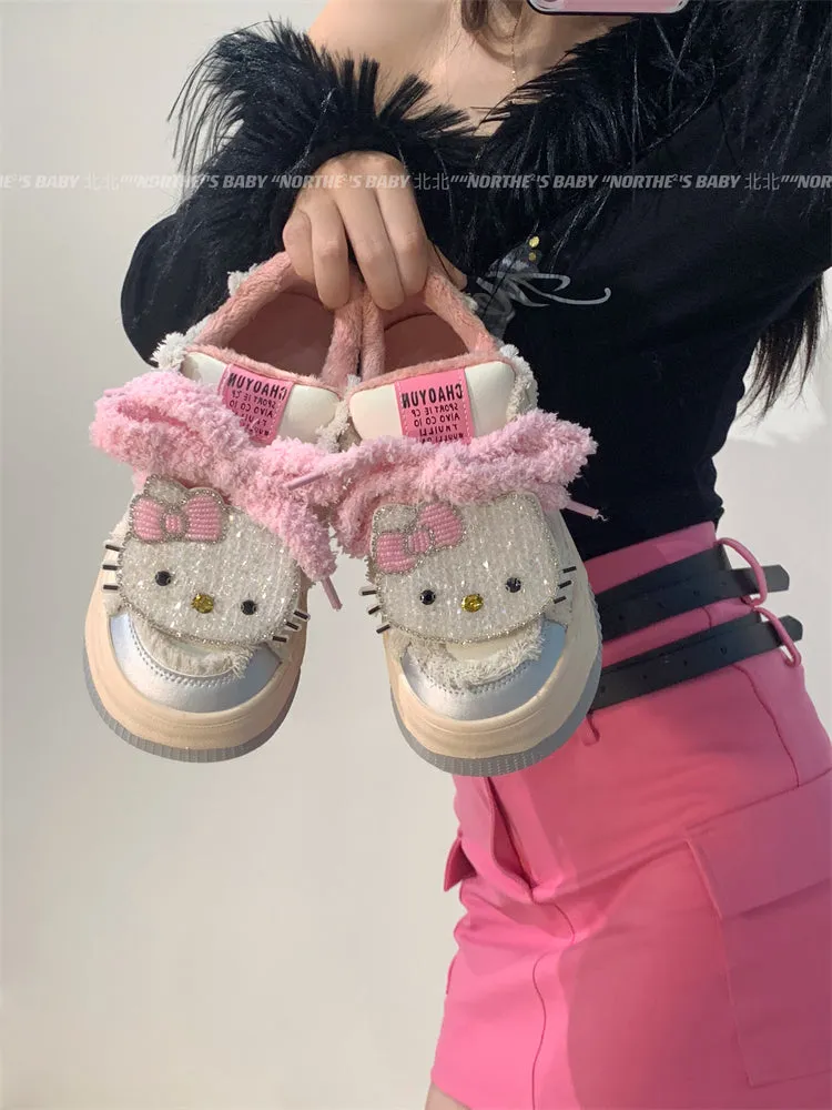 Hello Kitty velvet all-match cute warm sneakers