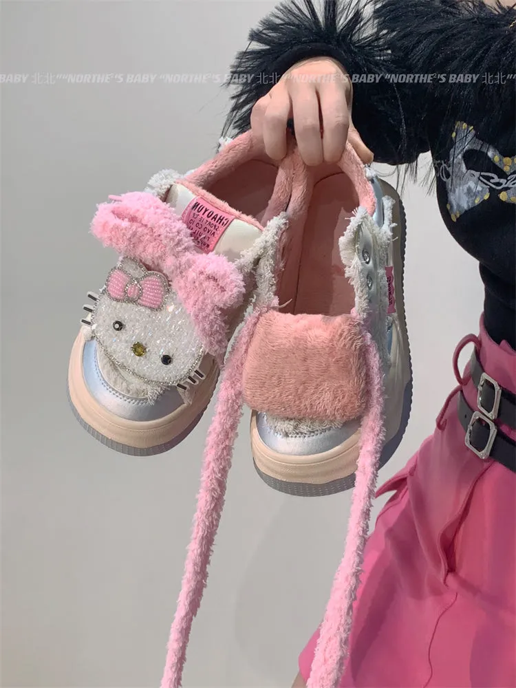 Hello Kitty velvet all-match cute warm sneakers