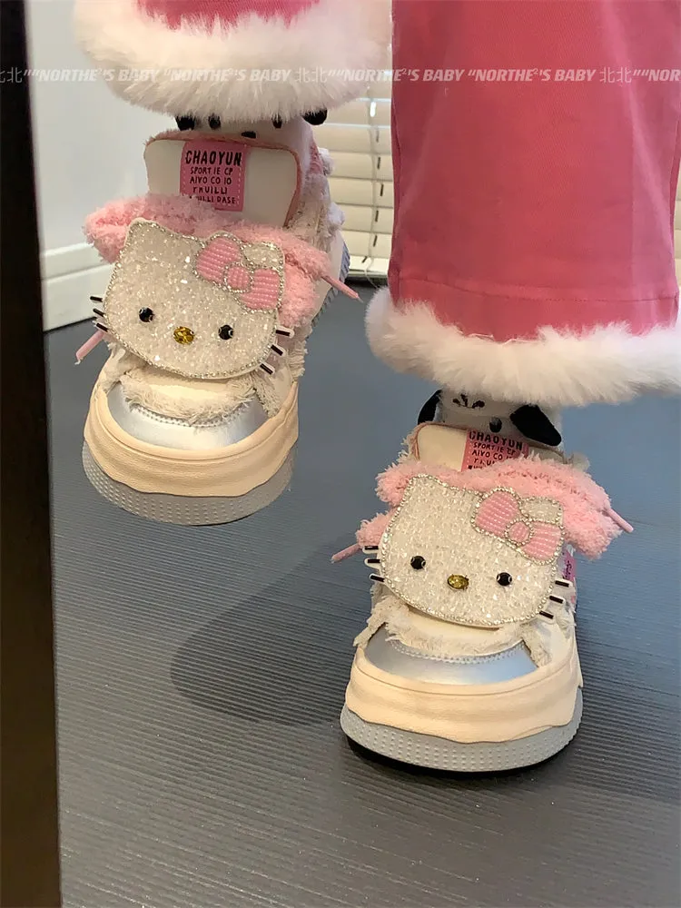 Hello Kitty velvet all-match cute warm sneakers