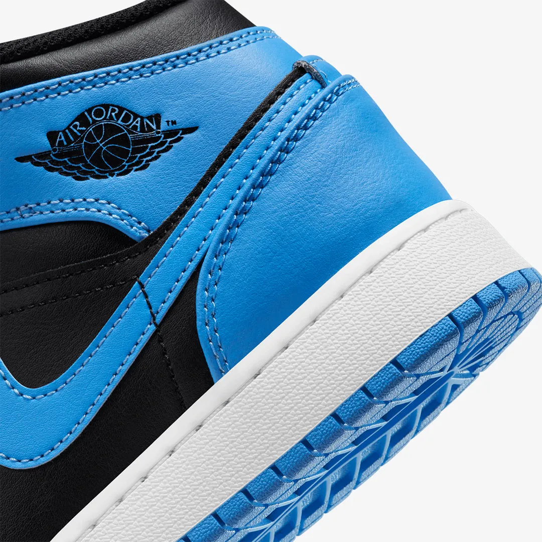 Jordan | AIR JORDAN 1 MID  { UNIVERSITY BLUE/BLACK-WHITE