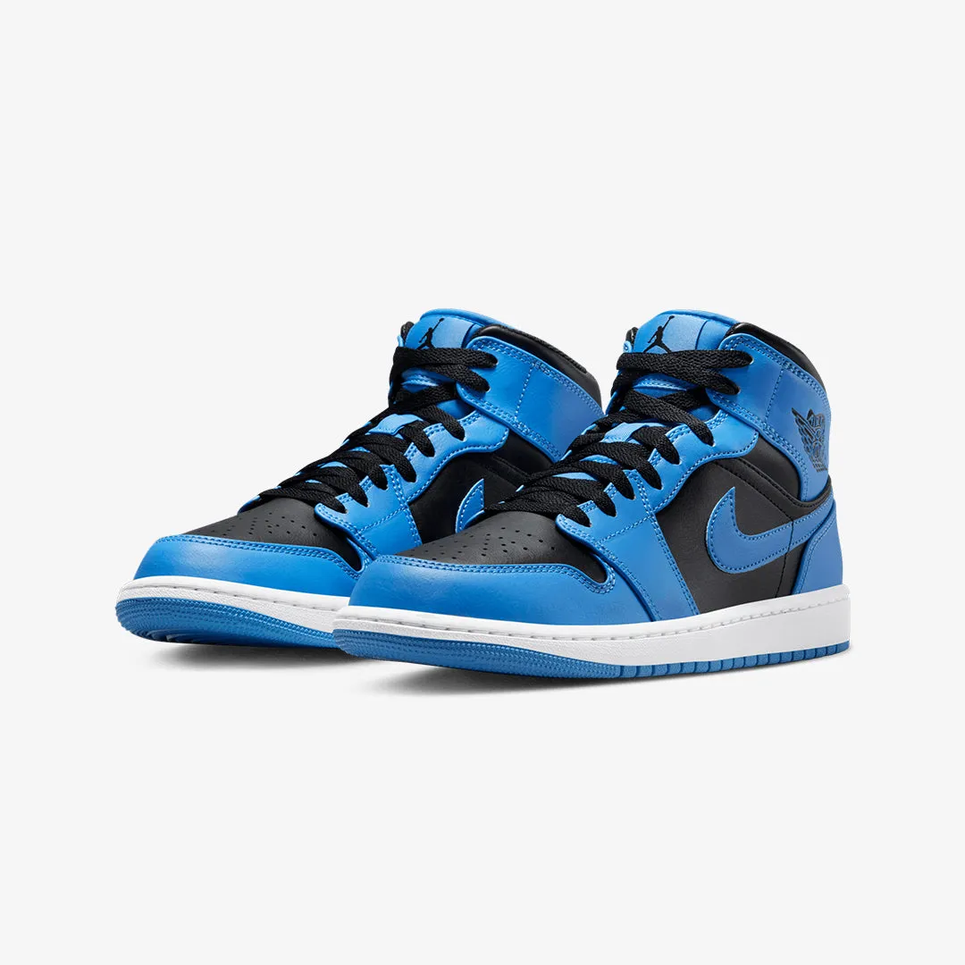 Jordan | AIR JORDAN 1 MID  { UNIVERSITY BLUE/BLACK-WHITE