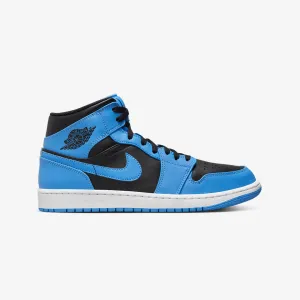 Jordan | AIR JORDAN 1 MID  { UNIVERSITY BLUE/BLACK-WHITE