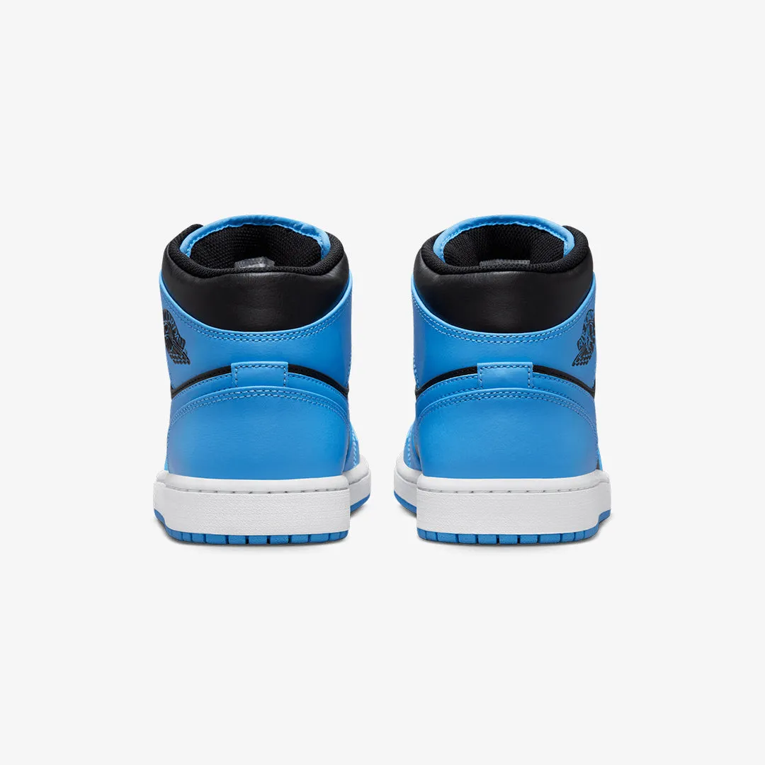 Jordan | AIR JORDAN 1 MID  { UNIVERSITY BLUE/BLACK-WHITE