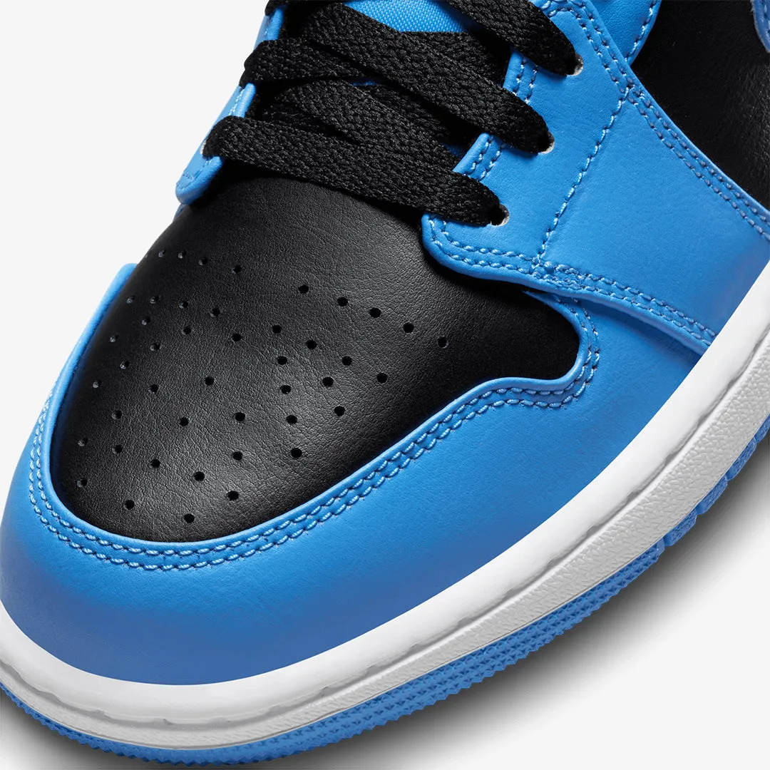 Jordan | AIR JORDAN 1 MID  { UNIVERSITY BLUE/BLACK-WHITE