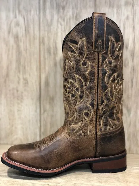 Laredo Women's Anita Distressed Tan Square Toe Cowgirl Boots 5602