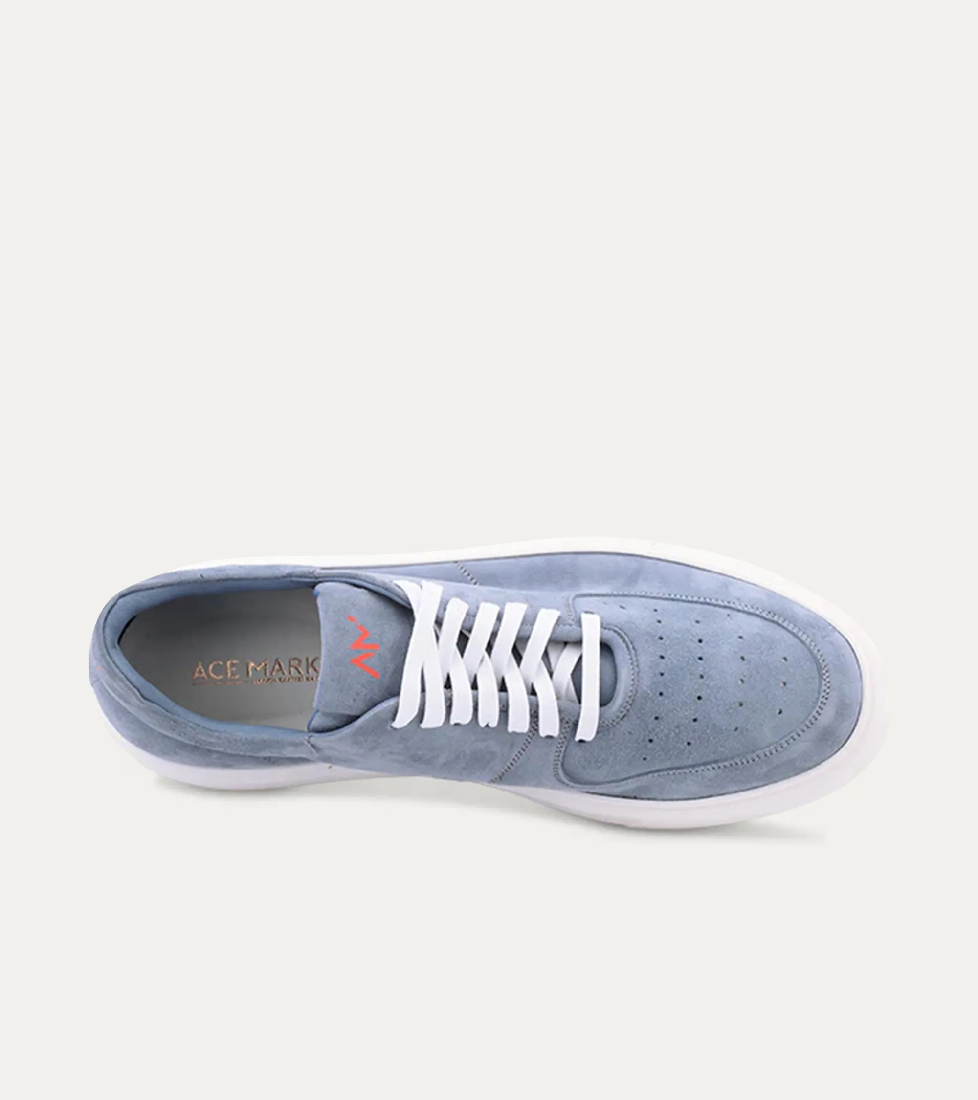 Lightweight Travel Sneaker in Light Blue Suede