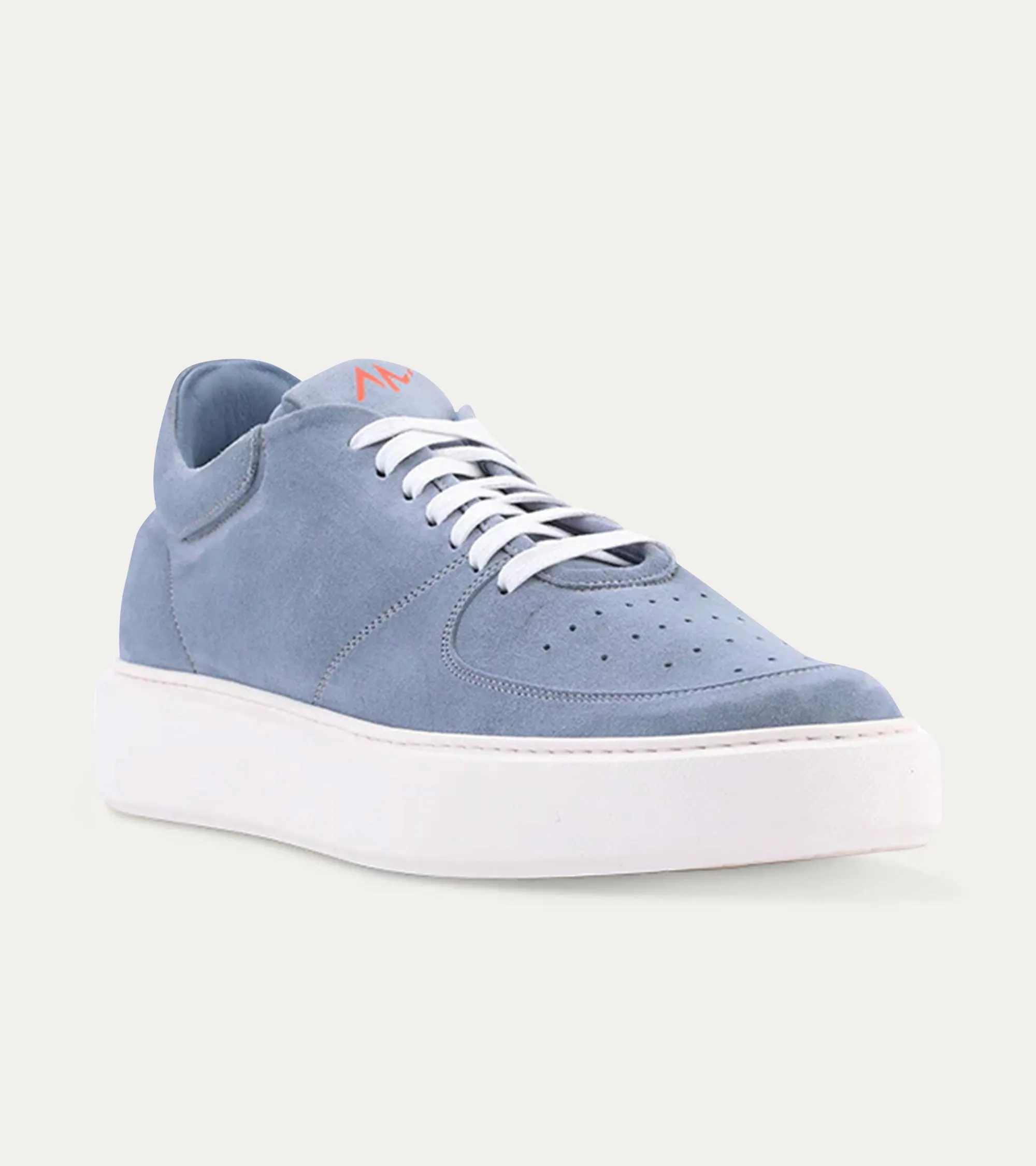 Lightweight Travel Sneaker in Light Blue Suede