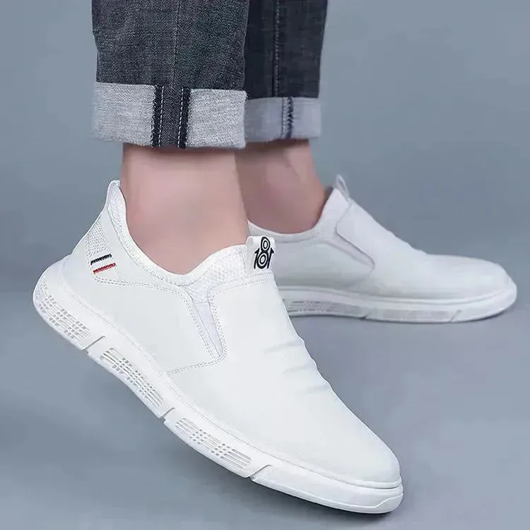 Men Shoes Black White Flats Walking Shoes Sneakers for Men