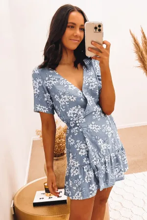 Nusa Wrap Dress Blue Fog