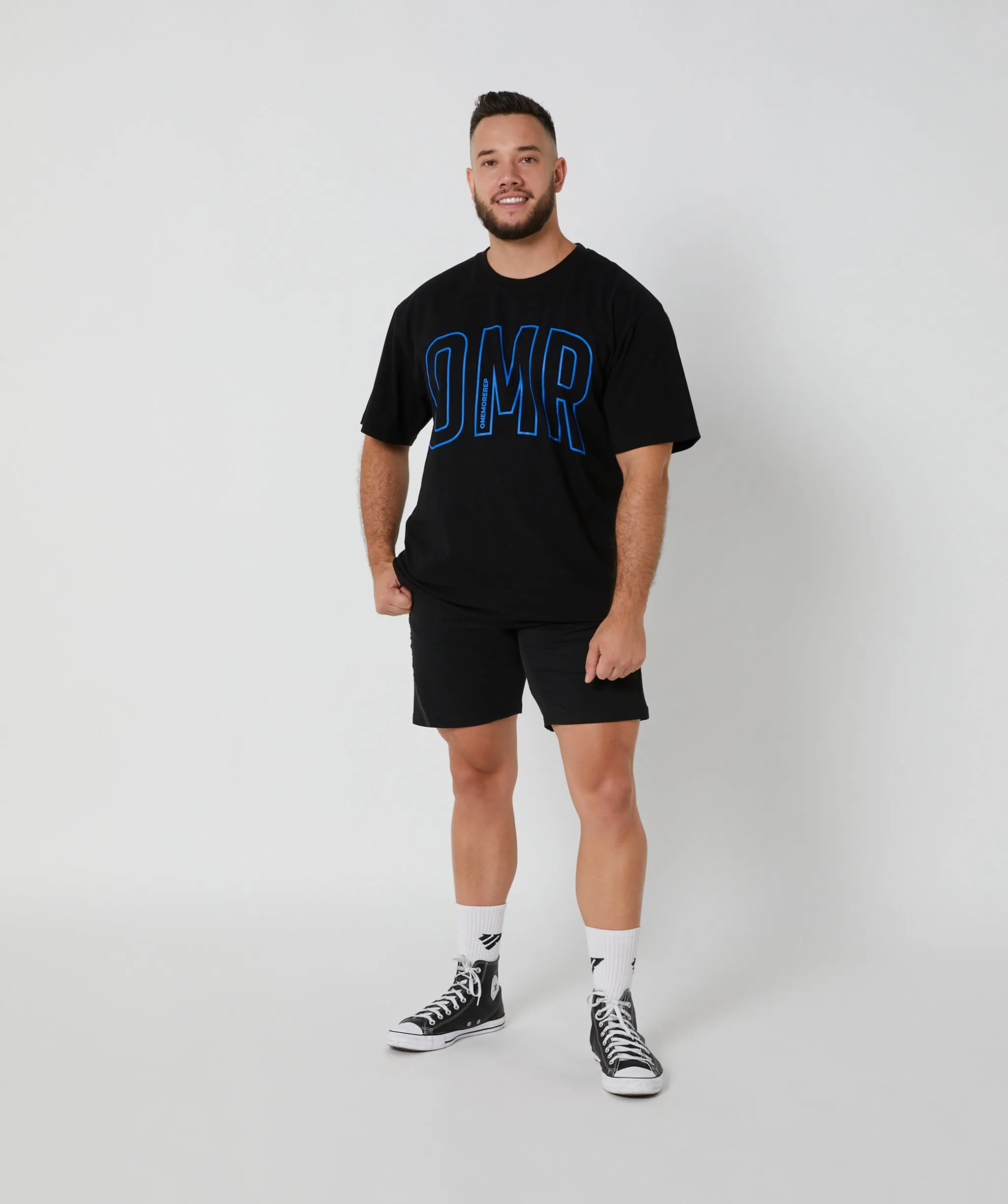 Oversized Pump Tee Black/Electric Blue