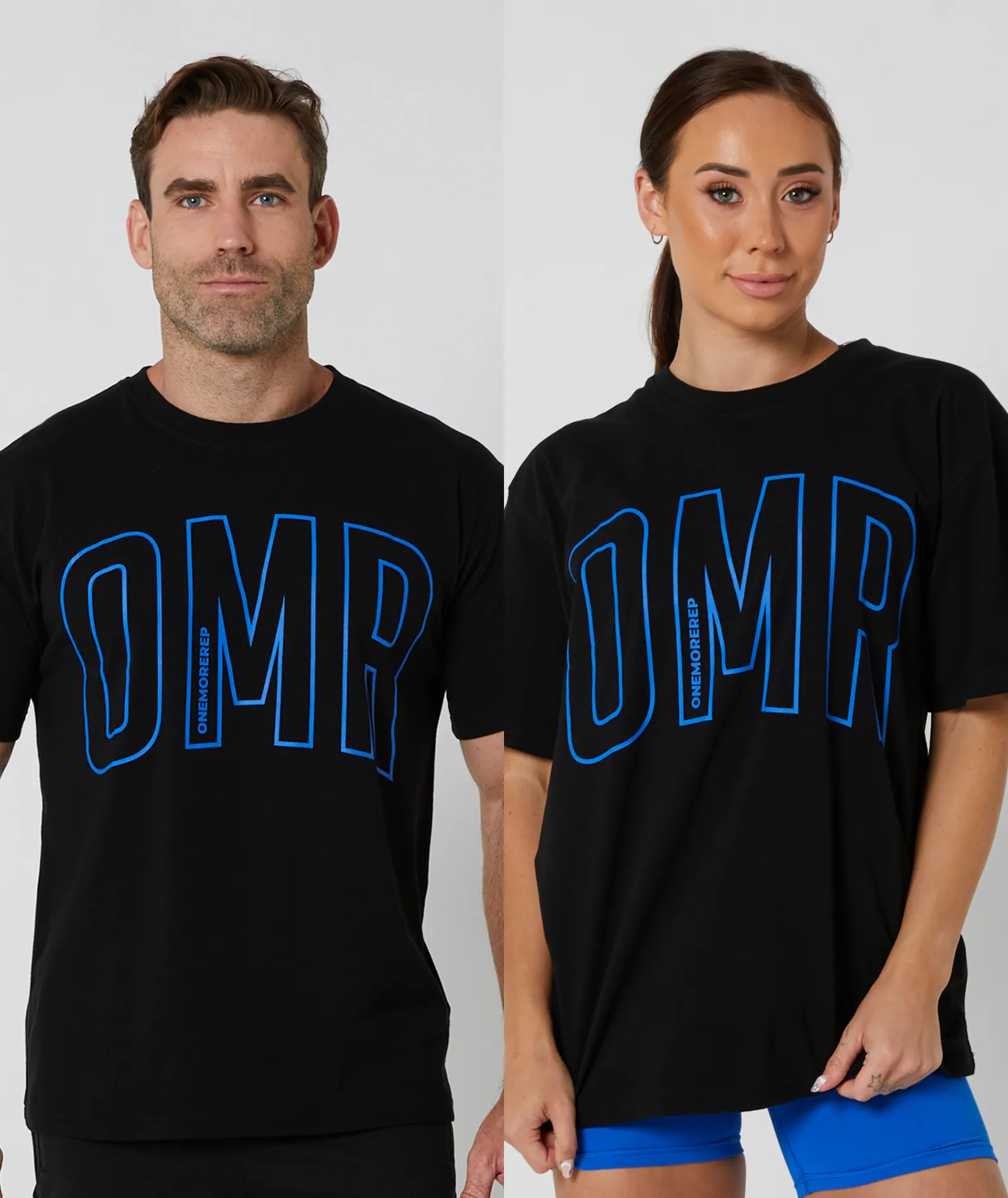 Oversized Pump Tee Black/Electric Blue