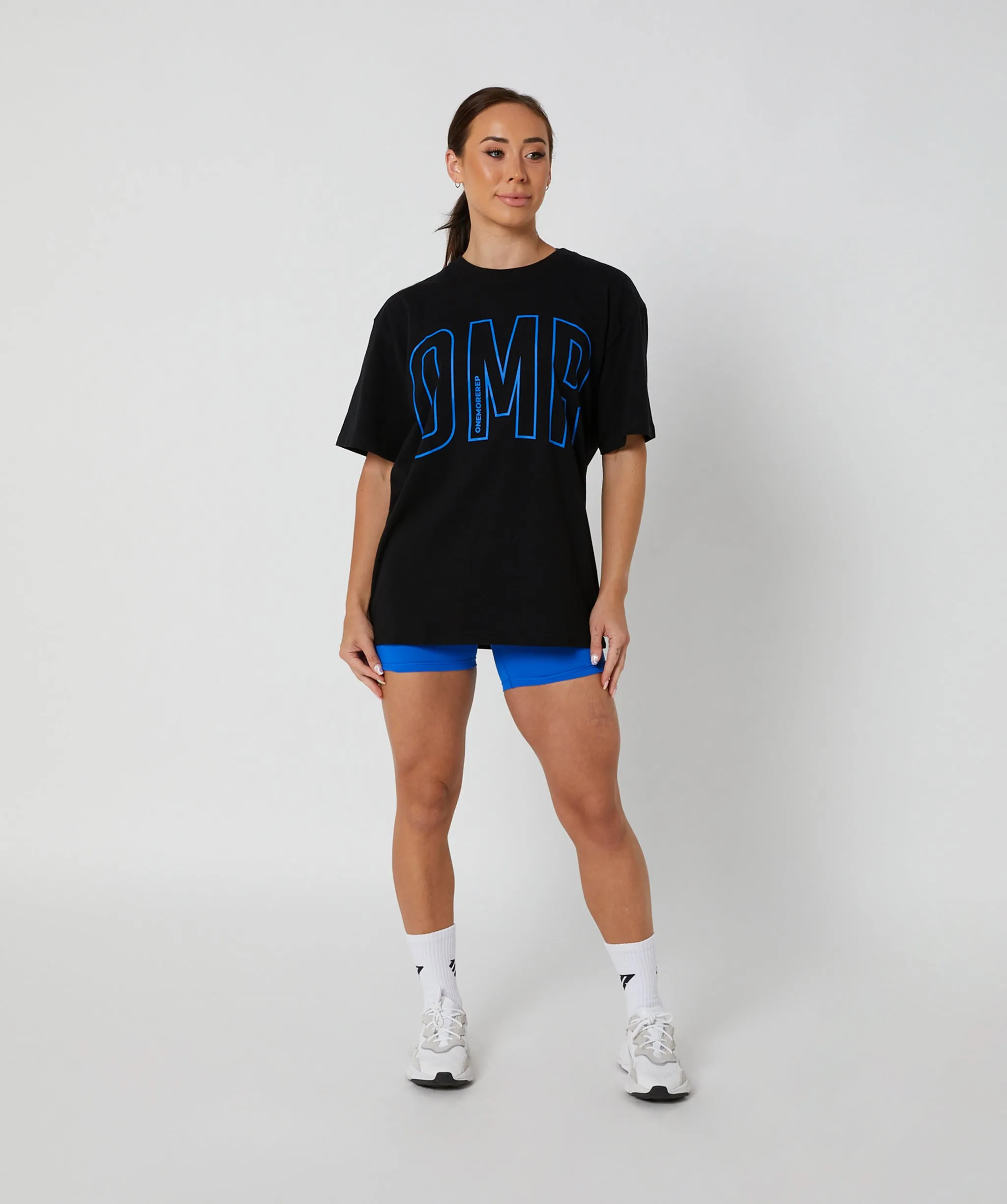 Oversized Pump Tee Black/Electric Blue