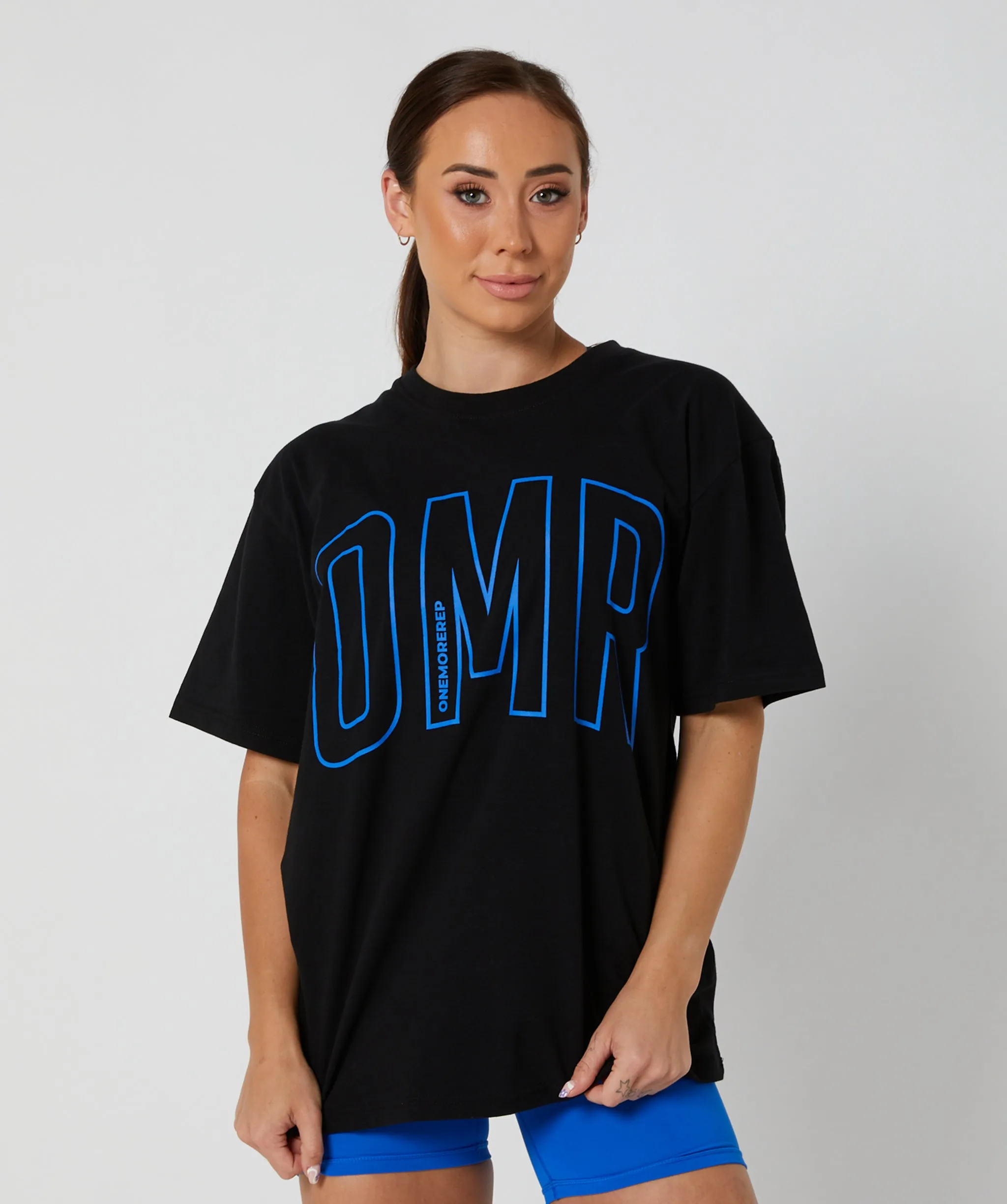 Oversized Pump Tee Black/Electric Blue