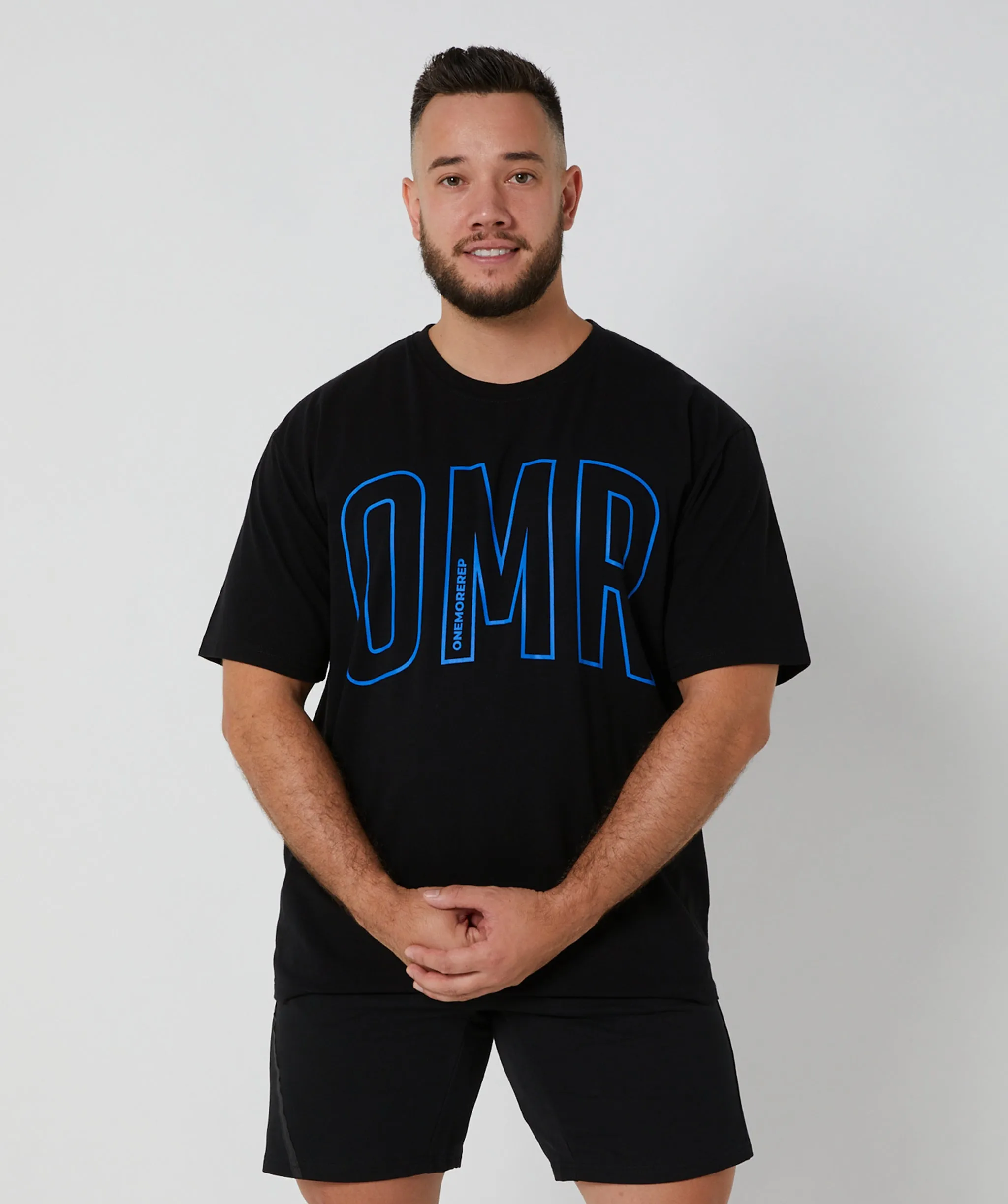 Oversized Pump Tee Black/Electric Blue