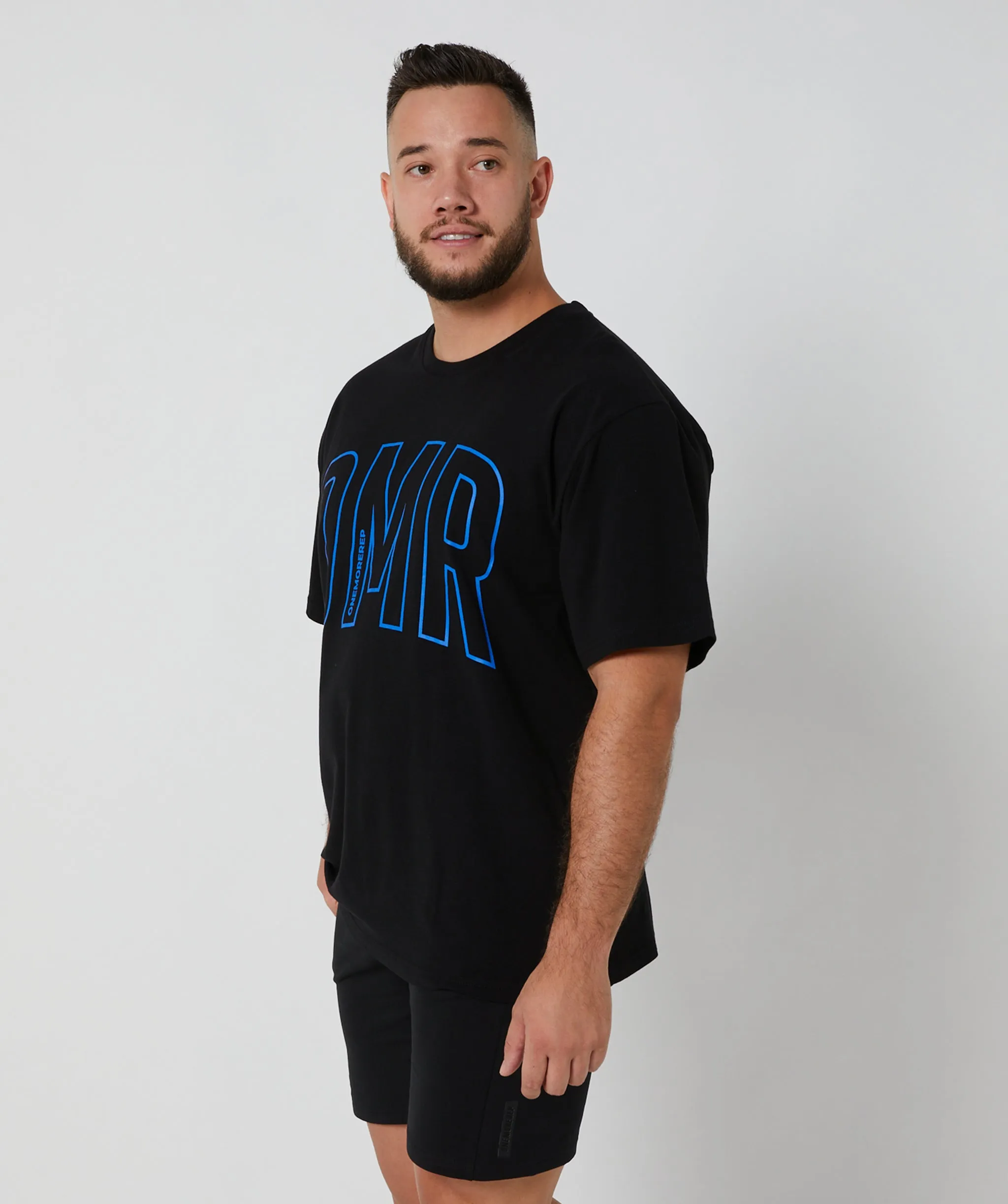 Oversized Pump Tee Black/Electric Blue