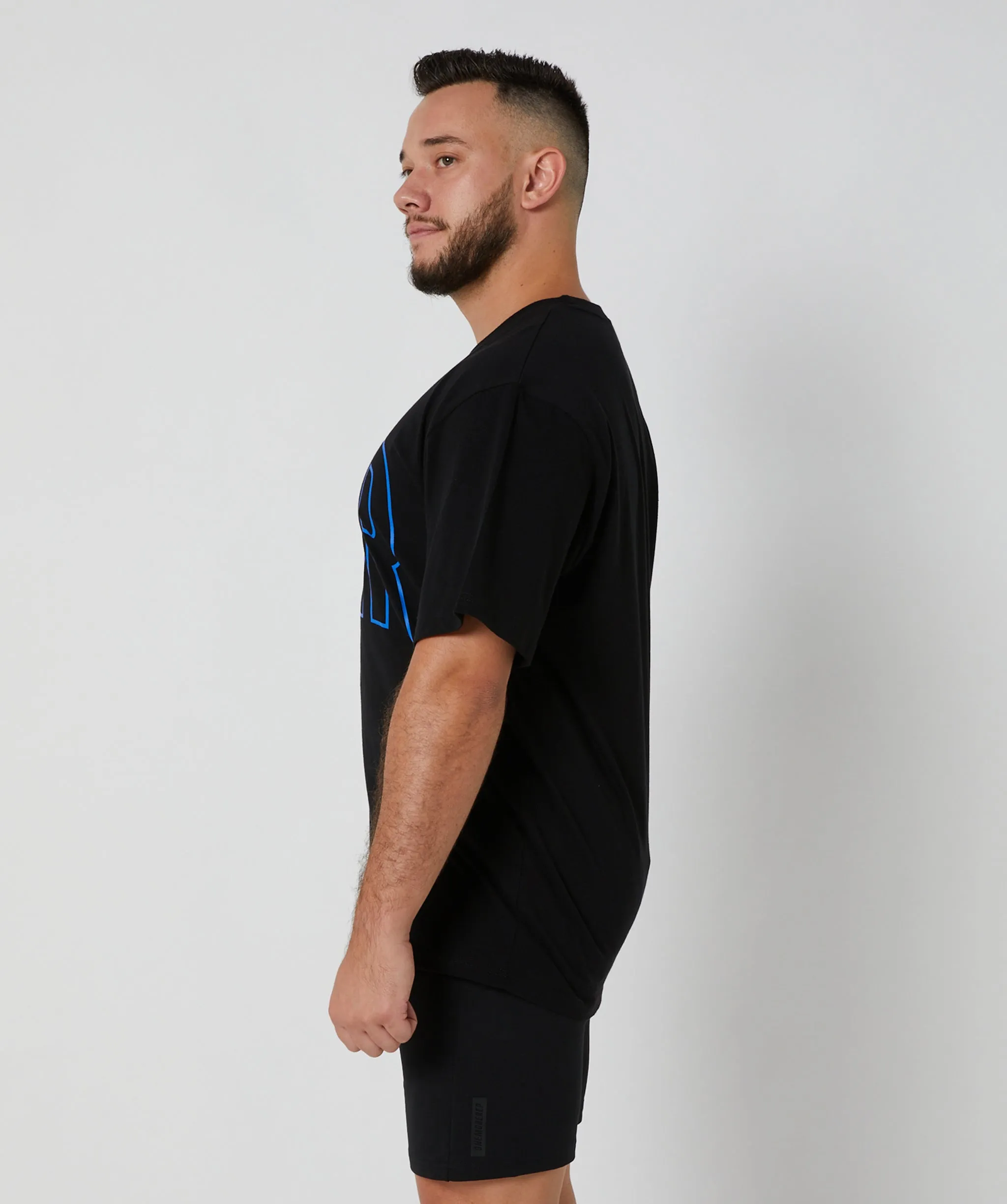 Oversized Pump Tee Black/Electric Blue