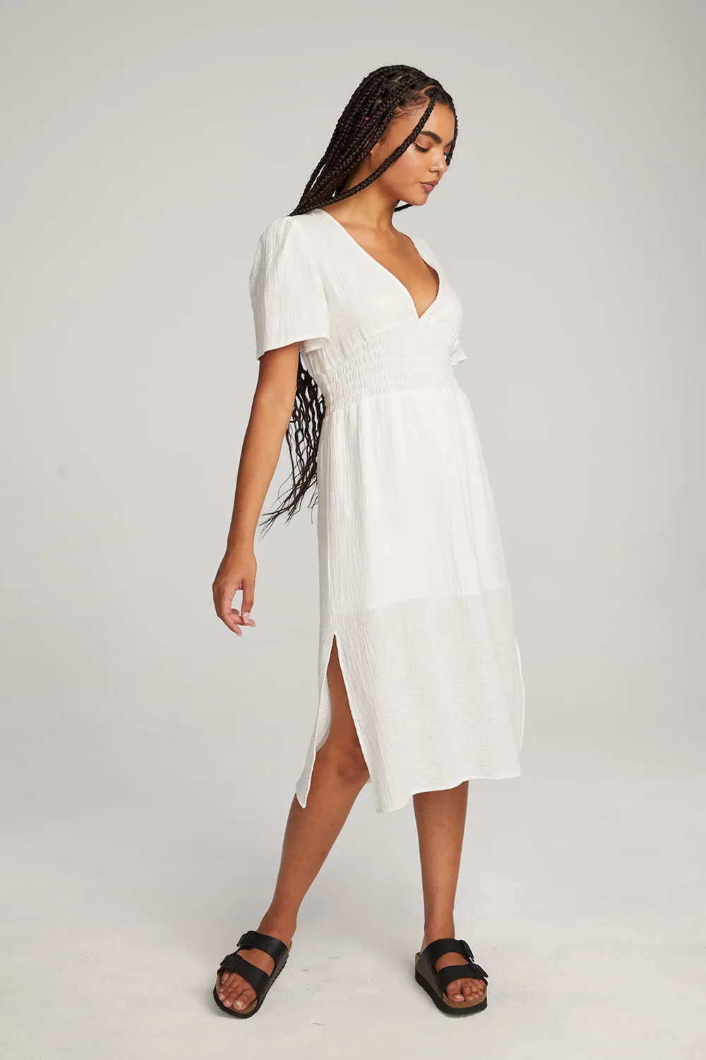 Palmer White Midi Dress