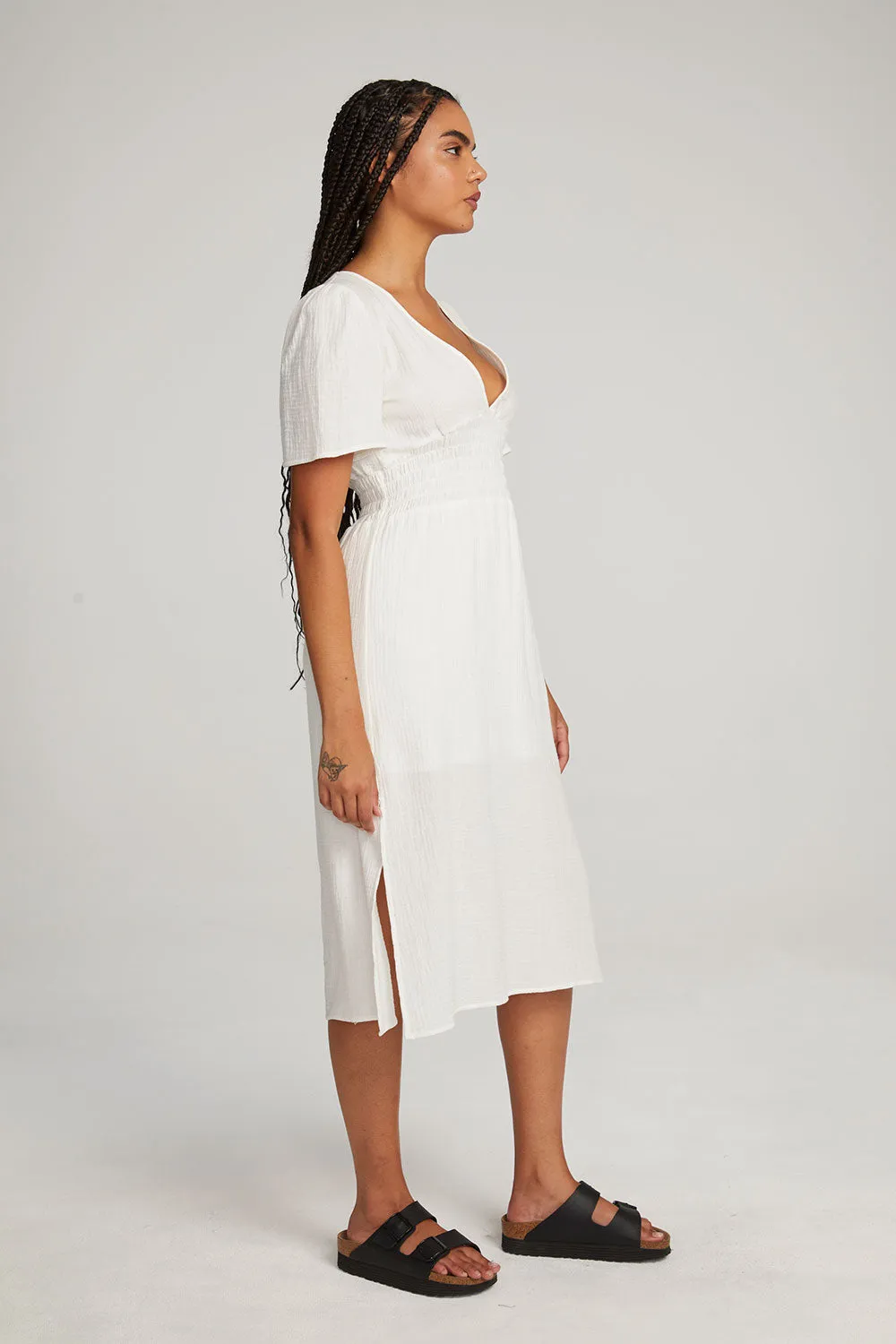 Palmer White Midi Dress