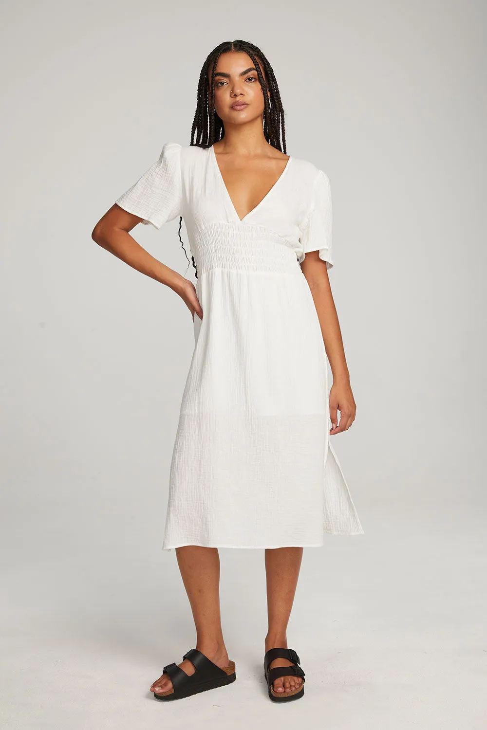 Palmer White Midi Dress