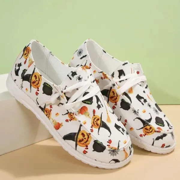 Purpdrank - White Casual Patchwork Printing Round Comfortable Out Door Shoes