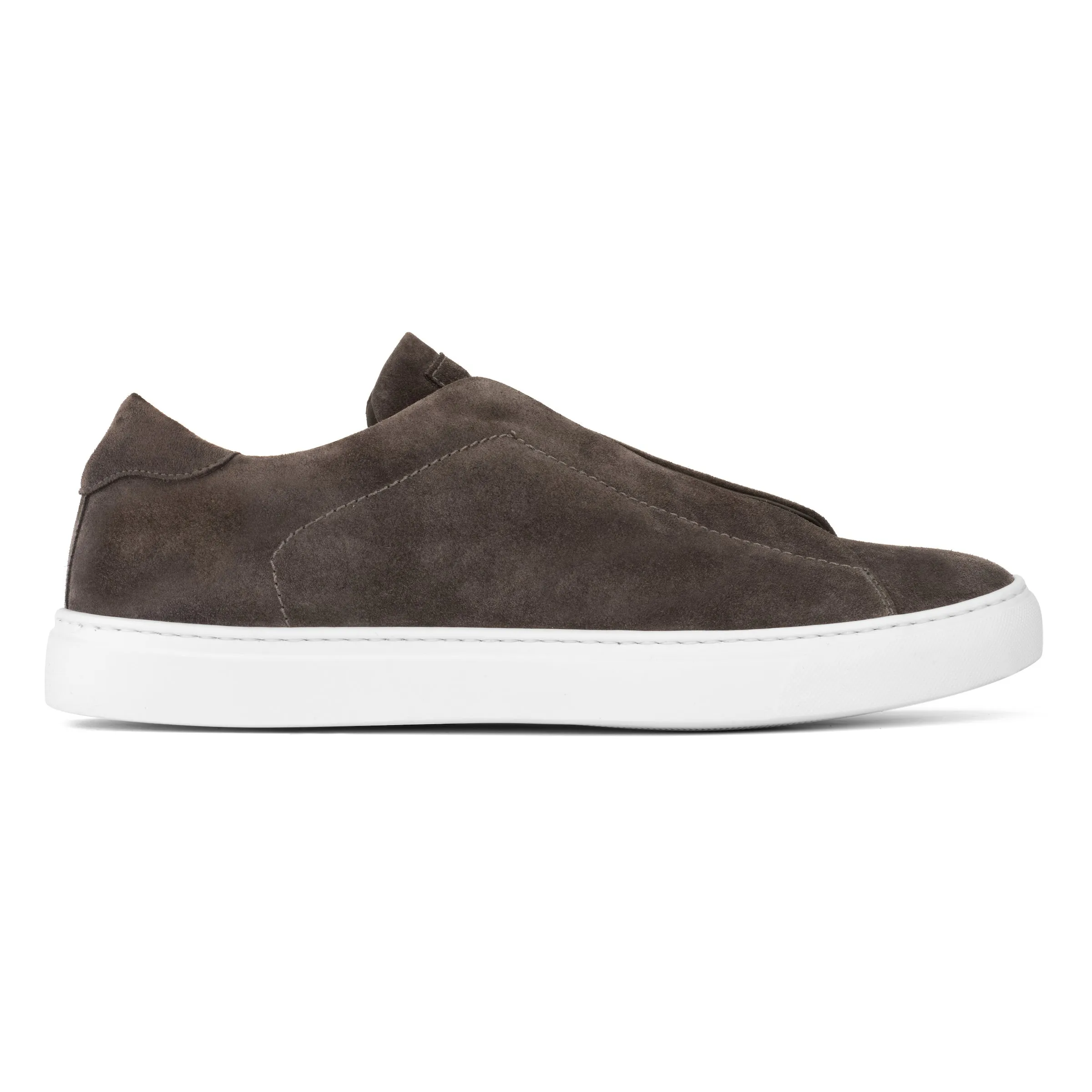 Stone Grey Suede Slip On Sneaker