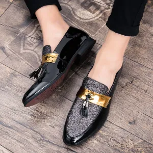 Stylish Glitter Moccasin Pointed Toe Casual Men’s Shoes