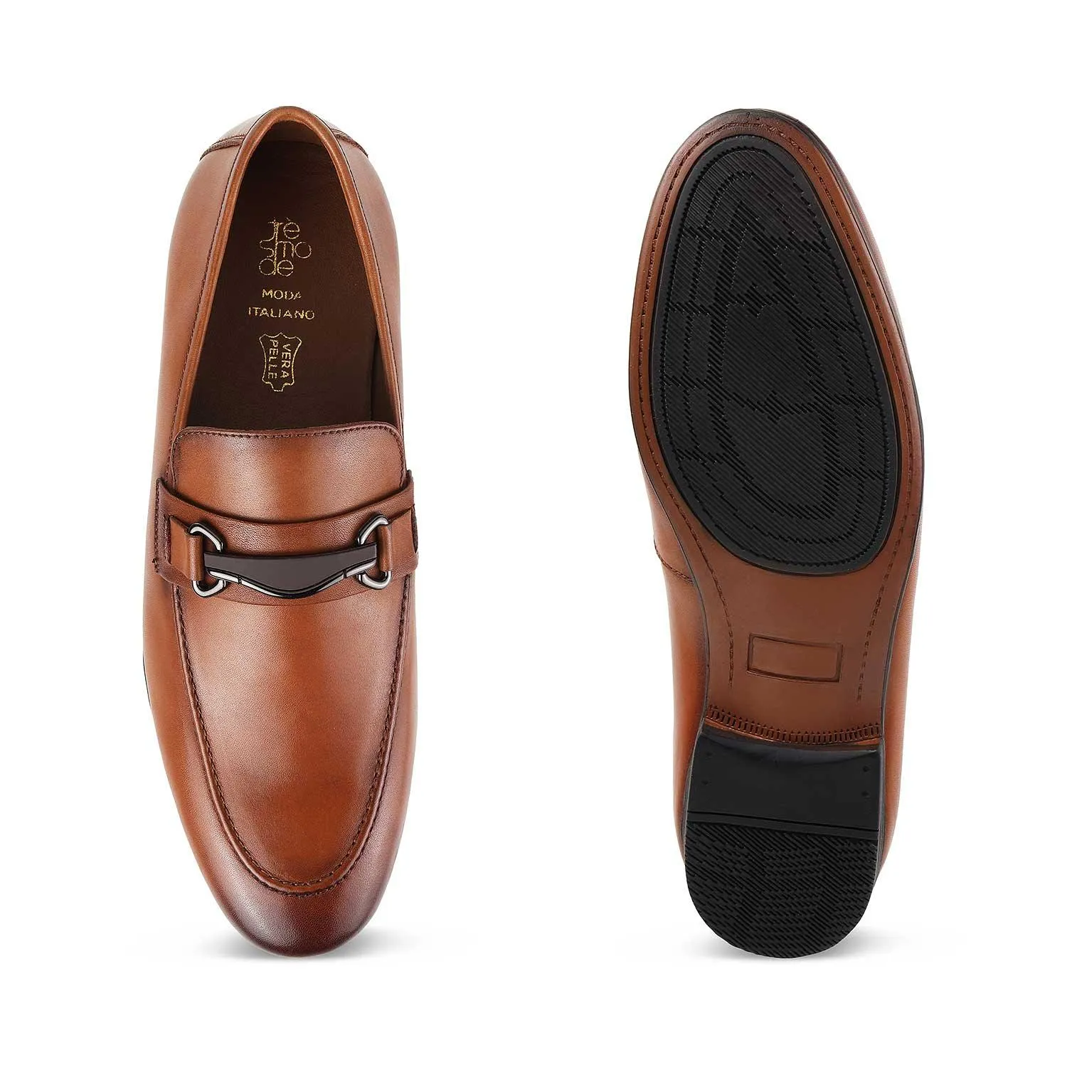 The Regamo Tan Men's Leather Loafers Tresmode