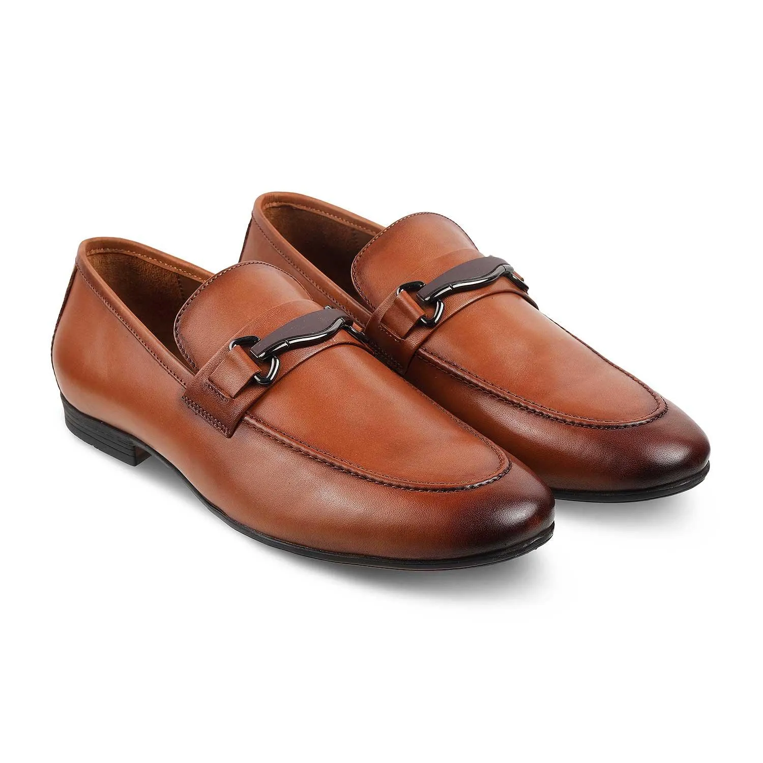 The Regamo Tan Men's Leather Loafers Tresmode