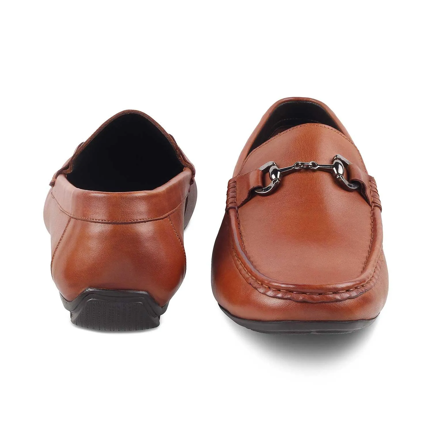 The Votterdam Tan Men's Leather Driving Loafers Tresmode