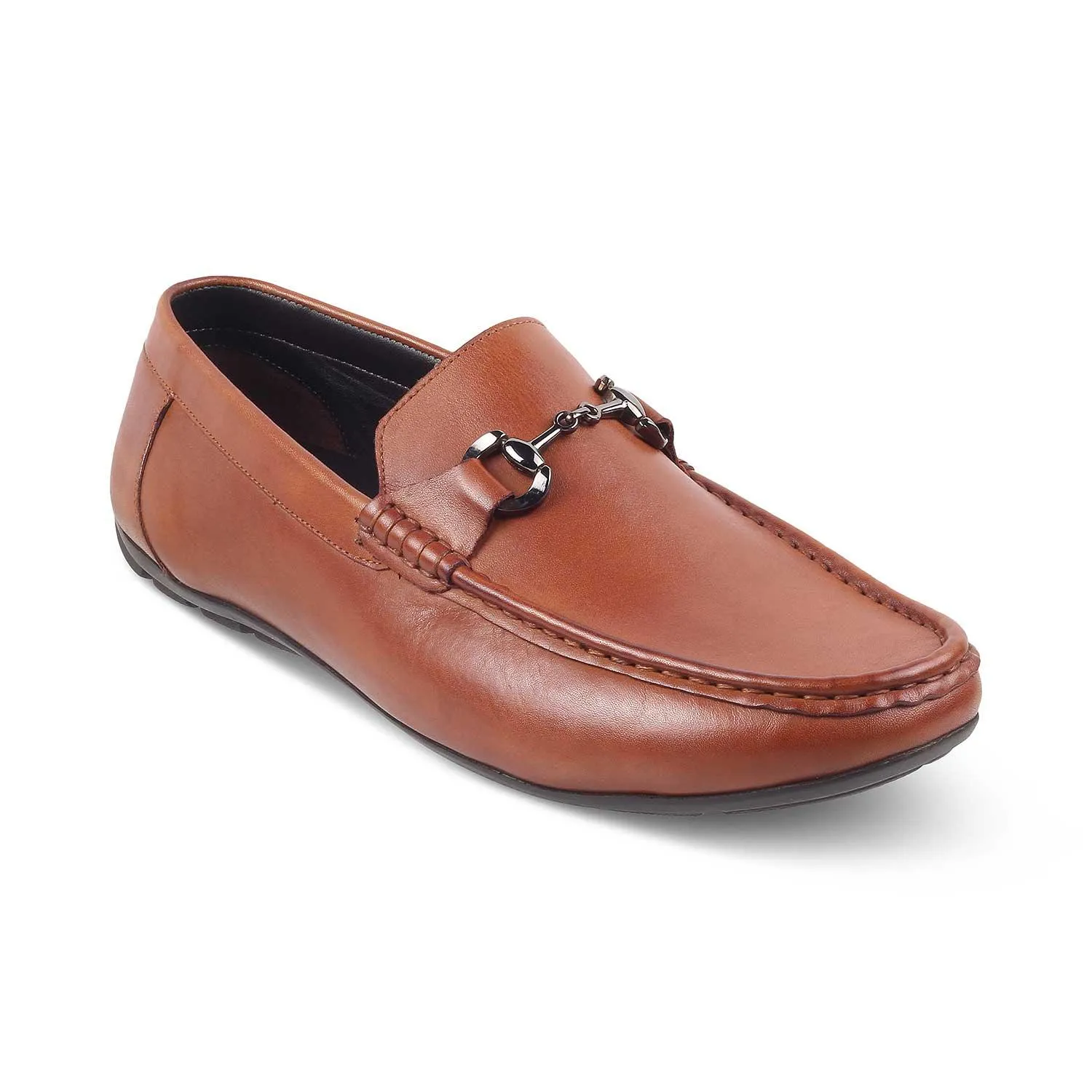 The Votterdam Tan Men's Leather Driving Loafers Tresmode