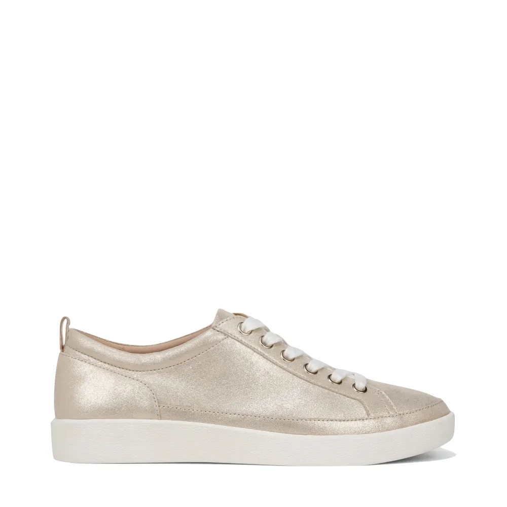 Vionic Women's Winny Leather Tie Sneaker in Gold