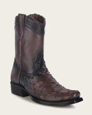 Western casual dark brown exotic boot